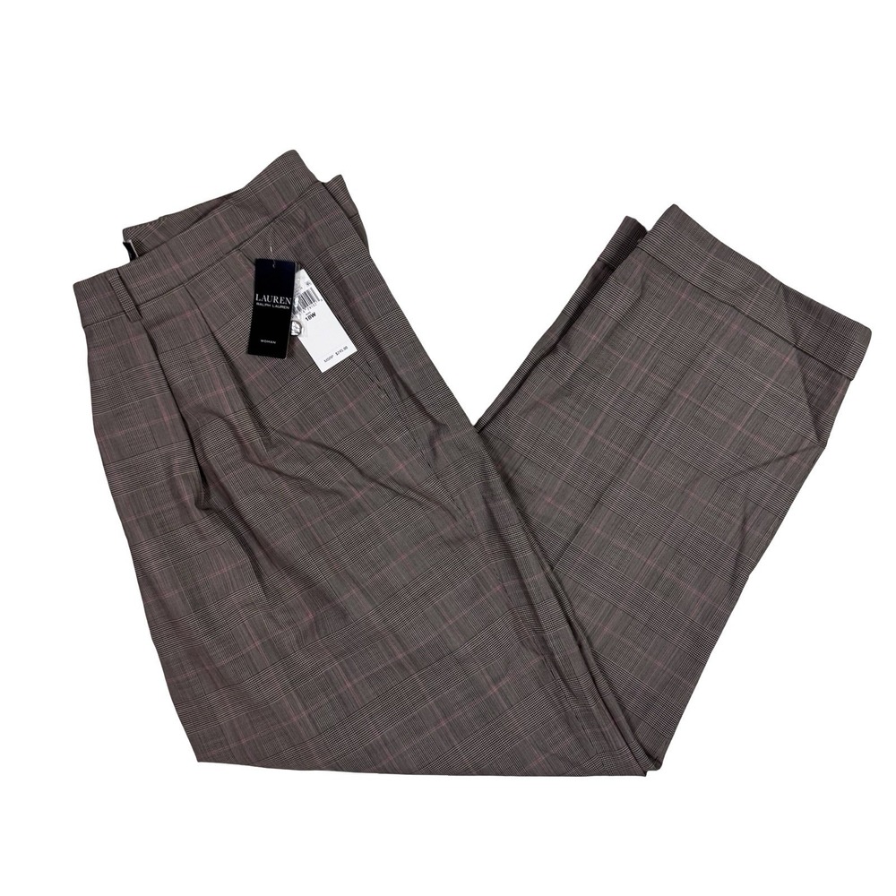Lauren Ralph Lauren Women's Plus Brown Plaid Pants Size 18W Trousers